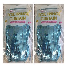 페이토 생일축하 파티 홀로그램 파티커튼 1 x 2 m, 라이트블루, 2개 문구/오피스/파티/이벤트 반품 최저가 2,640원