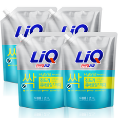 리큐 진한겔 하이브리드 드럼용 액상세제 리필, 2.1L, 4개 생활용품/액체세제 반품 최저가 16,870원