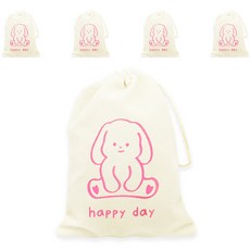 도나앤데코 하트토끼 아이보리 스트링 파우치 13 x 18 cm, 핑크, 5개 문구/오피스/데코/포장용품 반품 최저가 7,090원