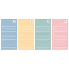 CMYK 컬러 체크리스트 떡메모지 4종 세트, 1세트, 민트, 핑크, 옐로우 ,블루 문구/오피스/학용품/수업준비 반품 최저가 2,930원