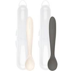 마더케이 실리콘 자기주도 이유식 스푼 2종 세트, 1세트, 아이보리 + 그레이 출산/유아동/이유용품/유아식기 반품 최저가 10,520원