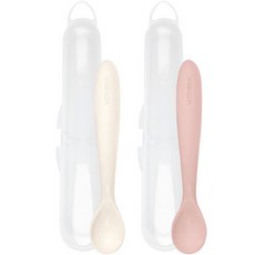 마더케이 실리콘 자기주도 이유식 스푼 2종 세트, 1세트, 아이보리 + 베이비핑크 출산/유아동/이유용품/유아식기 반품 최저가 9,190원