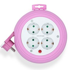 포엘지 코드릴 원형 접지 캠핑용 4구 LGA-MT430R, 3m, 핑크, 1개 스포츠_레저/캠핑전문관 반품 최저가 22,150원