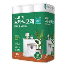 모나리자 보타닉포레 화이트 천연펄프 3겹 데코 고급롤화장지, 27m, 30개입, 1개 생활용품/화장지/물티슈 반품 최저가 18,070원