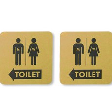 해피툴 트렌디 사인 화장실 모음 안내 표지판 옐로우, 2개, 남여 화장실 화살표(왼쪽) 문구/오피스/사무용품 전문관 반품 최저가 11,800원