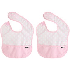 플리에 배색 방수 이유식 턱받이, 32연핑크흰땡, 1개 출산/유아동/출산준비물/선물 반품 최저가 8,830원