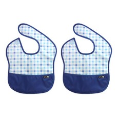 플리에 배색 방수 이유식 턱받이, 25블루체크, 1개 undefined/undefined 반품 최저가 4,330원