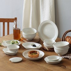 끌리메 피노 2인 그릇세트 18p, 크림화이트, 10종, 1세트 주방용품/그릇/홈세트 반품 최저가 29,450원