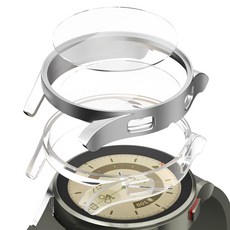 구스페리 갤럭시워치 호환 풀커버 강화유리 케이스 2개, 실버 + 투명, 1개 헬스_건강식품/헬스/요가용품 반품 최저가 6,050원