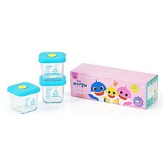글라스락베이비 핑크퐁아기상어 아동용 큰 용량 스마일캡 눈금 이유식 용기 270ml 3p + 아기상어 칭찬스티커 세트, 혼합색상(용기), 랜덤발송(스티커), 1세트 주방용품/밀폐저장/도시락 반품 최저가 21,610원