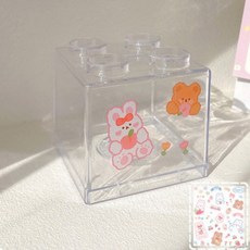 씨티컴퍼니 아크릴 저금통 + 스티커, 투명, 1개 문구/오피스/보드/칠판/광고 반품 최저가 3,140원