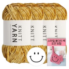 니뜨 허니 벨벳 뜨개실 100g 4볼+스마일 재단펠트지+스마일 봉다리백 도안, 1세트, 3 머스타드 홈인테리어/DIY 패키지 반품 최저가 4,690원