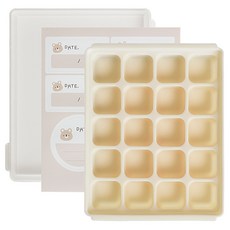 베이비앤아이 크림 실리콘 이유식 큐브 20구 + 전용스티커 세트, 버터크림, 1개 주방용품/밀폐저장/도시락 반품 최저가 5,740원