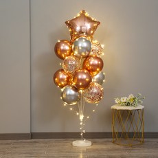 피앤비유니티 라이트 풍선 기둥 로즈골드별, 혼합색상, 1세트 문구/오피스/파티/이벤트 반품 최저가 6,470원