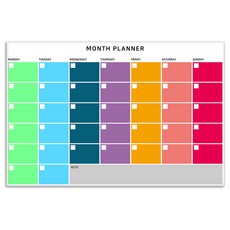 칼라 월 플래너 월중행사계획표 칠판 화이트보드 부착형, 강화유리 문구/오피스/학용품/수업준비 반품 최저가 39,010원