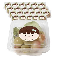 투명사각케이스, 1세트, 뚜껑포함 케이스 24p + 소녀 스티커 24p 주방용품/일회용품/종이컵 반품 최저가 4,100원