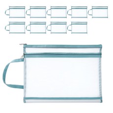 Itemtrade 손잡이 투명 메쉬가방, 10개, 모란디 라이트블루 문구/오피스/바인더/파일 반품 최저가 16,680원