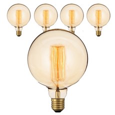 씨티오 필라멘트 엔틱램프 G125 65W 5p, 전구색, 5개 홈인테리어/조명/스탠드 반품 최저가 15,300원