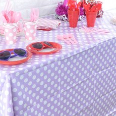 파티쇼 도트 테이블보 라일락, 1개입, 2개 주방용품/일회용품/종이컵 반품 최저가 4,570원