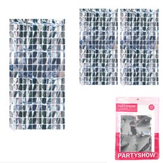 파티쇼 파티 장식 은박커튼 블럭, 실버, 3개 문구/오피스/파티/이벤트 반품 최저가 3,370원
