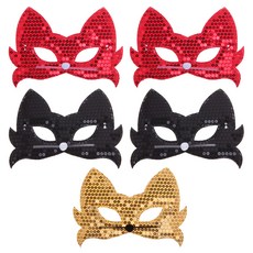 리빙다 스팡클 고양이 눈 가면 5p 세트, 1세트, 블랙, 레드, 골드 문구/오피스/파티/이벤트 반품 최저가 4,560원