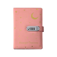 아리코 별 & 달 잠금 다이어리 A5, 핑크, 1개 문구/오피스/노트/메모지 반품 최저가 22,310원