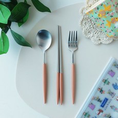 보겐 에펠 어린이 수저포크 세트, 실버 + 카라멜, 1세트, 숟가락 + 젓가락 + 포크 출산/유아동/이유용품/유아식기 반품 최저가 15,890원