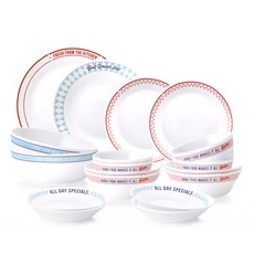 파이렉스 밀크글라스 4인 그릇세트 18p, 굿푸드다이너, 밥공기(4p) + 국그릇(4p) + 앞접시(4p) + 냉면기(2p) + 소접시(2p) + 중접시(1p) + 대접시(1p), 1세트 주방용품/그릇/홈세트 반품 최저가 102,690원