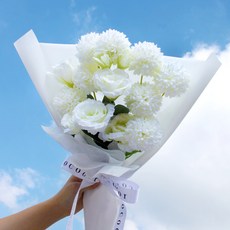 코코도르 고급 성묘 조화 꽃다발, 화이트, 1개 홈인테리어/원예/가드닝 반품 최저가 19,900원