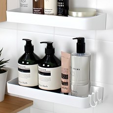 피키픽스 무타공 접착식 다용도 선반 2p + 고리 6p 세트, 화이트, 1세트 홈인테리어/수납/정리 반품 최저가 10,650원