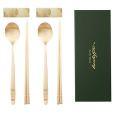 놋향 방짜유기 2인 거북 수저세트 + 선물박스, 숟가락 2p + 젓가락 2p + 수저받침 2p, 1개 주방용품/수저/커트러리 반품 최저가 52,970원