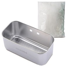 마켓플랜 스텐304 음식물 정리바스켓 사각형 + 거름망 100p 블랙, 실버, 1개 주방용품/음식물쓰레기통 반품 최저가 8,350원