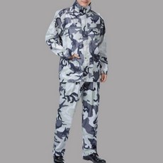 블루시즌 밀리터리 룩 레인 자켓 프리미엄 방수 우비 상하의 세트, 카모 그레이, 1개 스포츠/레저/낚시 반품 최저가 38,470원