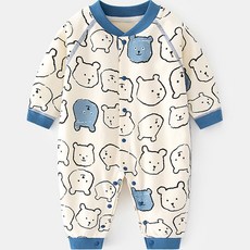 베베니즈 유아용 큐트곰패턴 풀스냅 긴팔 우주복 출산/유아동/유아동패션 반품 최저가 4,690원