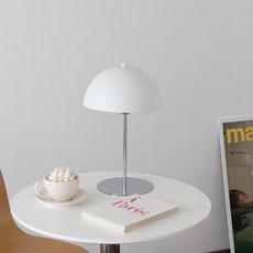 스피아노 로나 머쉬룸 테이블 스탠드 SS-2520T, 크롬 + 화이트 홈인테리어/조명/스탠드 반품 최저가 32,450원