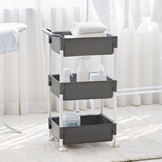 하우스레시피 다용도 이동식 트롤리 3단, 그레이 생활용품/수납장/서랍장 반품 최저가 15,280원