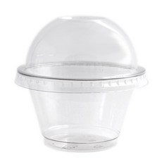 투명 무타공 돔형 디저트컵 세트 9.2 x 5.5 cm, 50개, 1세트 주방용품/일회용품/종이컵 반품 최저가 10,370원