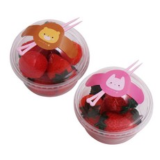 투명 다용도컵 210ml 9.2 x 5.5 cm + 돔형 무타공 뚜껑 4cm + 미니포크 + 곰토끼 캔디팝 스티커 세트, 1세트, 50개입 주방용품/일회용품/종이컵 반품 최저가 11,430원