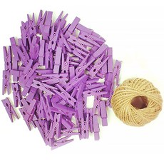 작은 나무집게 3.5cm 50p + 로프 30m 세트, 09 퍼플(나무집게), 1세트 문구/오피스/미술/화방용품 반품 최저가 11,550원