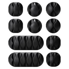 전선 케이블 정리 클립 홀더 5종 x 2p 세트, 블랙, 10개 문구/오피스/사무용품 전문관 반품 최저가 2,470원