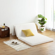 슬립플레이스 4단 접이식 방수 메모리폼 토퍼 매트리스, 화이트, 7cm undefined/undefined 반품 최저가 49,690원