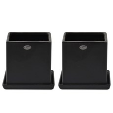 행복한세상 무광택 사각 화분 2p + 화분받침 2p 세트, 블랙, 1세트 홈인테리어/원예/가드닝 반품 최저가 5,930원