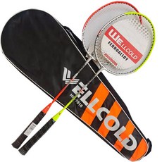 WELLCOLD 합금 탄성 배드민턴 라켓 오렌지 + 옐로우 2종 세트, 1세트, HK1916 문구/오피스/학용품/수업준비 반품 최저가 15,820원