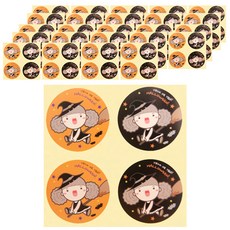 아이엔피 할로윈 꼬마마녀 스티커 원형 4.8cm 2종 x 50p 세트 d96, 혼합색상, 1세트 문구/오피스/데코/포장용품 반품 최저가 3,080원