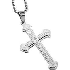 JNJ 주기도문 인쇄 스틸 십자가 목걸이 펜던트 + 펄 체인 3mm x 60cm 세트, 1세트, 스틸(펜던트), 스틸(체인) 완구/취미/수집품 반품 최저가 14,820원