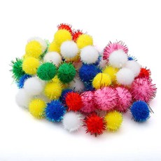 DIY 만들기 반짝이 1.5cm 컬러 폼폼이 색방울 100p, 혼합색상, 1개 문구/오피스/학용품/수업준비 반품 최저가 3,950원