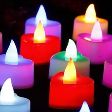 LED 촛불 양초 티라이트 캔들 집회 프로포즈 기념일 전자 촛불, 하트-LED미니캔들-혼합색상 24개 홈인테리어/조명/스탠드 반품 최저가 9,460원