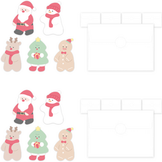 도나앤데코 크리스마스 모양카드 산타를 따라서 5종 x 2p + 봉투 10p + 스티커 2cm 10p 세트, 산타, 눈사람, 루돌프, 트리, 쿠키(모양카드), 투명(스티커), 1세트 문구/오피스/카드/엽서/봉투 반품 최저가 5,420원