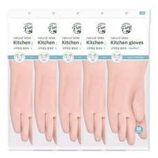 프로그 라텍스 컴포트 고무장갑, 베이비핑크, 중(M), 5세트 생활용품/주방수납/잡화 반품 최저가 7,610원