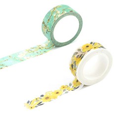 내츄럴 일러스트 마스킹 테이프 세트 15mm x 7m, 01황매화 + 06아몬드나무, 1세트 문구/오피스/학용품/수업준비 반품 최저가 2,850원